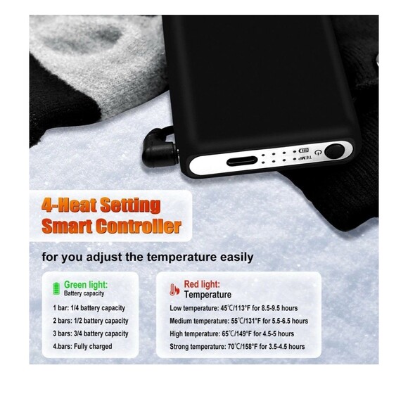 Smart Electric Heated Socks Rechargeable 6000mAh Battery APP Control Foot Warmer - Picture 2 of 12